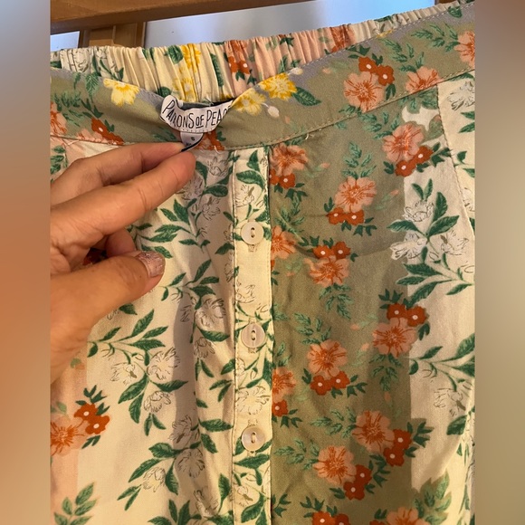 PATRONS OF PEACE Block Floral Print Midi Skirt Boho Cottage Country Core M - Picture 8 of 11